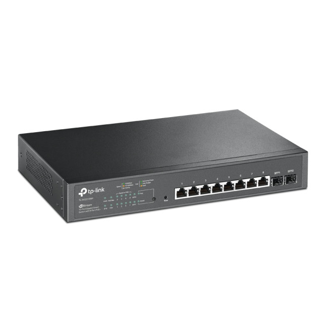 TP-LINK TL-SG2210MP 20 Gbit/s Rack Mountable Managed 8 x Gigabit Ethernet RJ45+2 x SFP Ports Network Switch