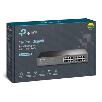 TP-LINK TL-SG1016PE 32 Gbit/s Rack Mountable Managed 16 x Gigabit Ethernet RJ45 Network Switch