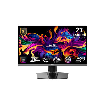 MSI MPG 272URX QD-OLED 27" QD-OLED UHD 4K 240Hz 0.03ms Height Adjustable Gaming Monitor
