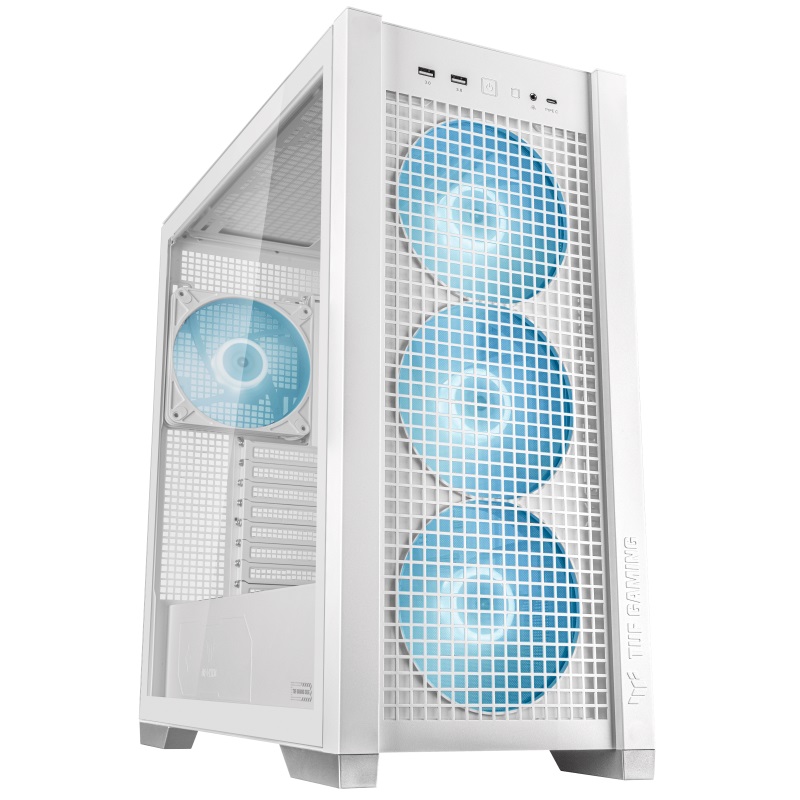 ASUS TUF Gaming GT302 ARGB Tempered Glass Mid Tower PC Case - White