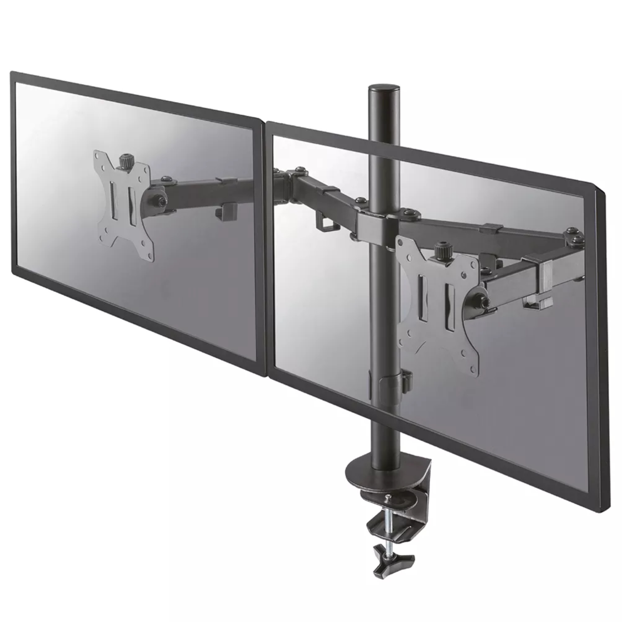 Neomounts FPMA-D550DBLACK 10-32" Full Motion Desk Mount Clamp & Grommet Dual Monitor Arm - Black