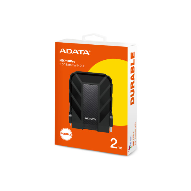 ADATA HD710 Pro Rugged 2TB 2.5" USB3.2 External Hard Drive - Black
