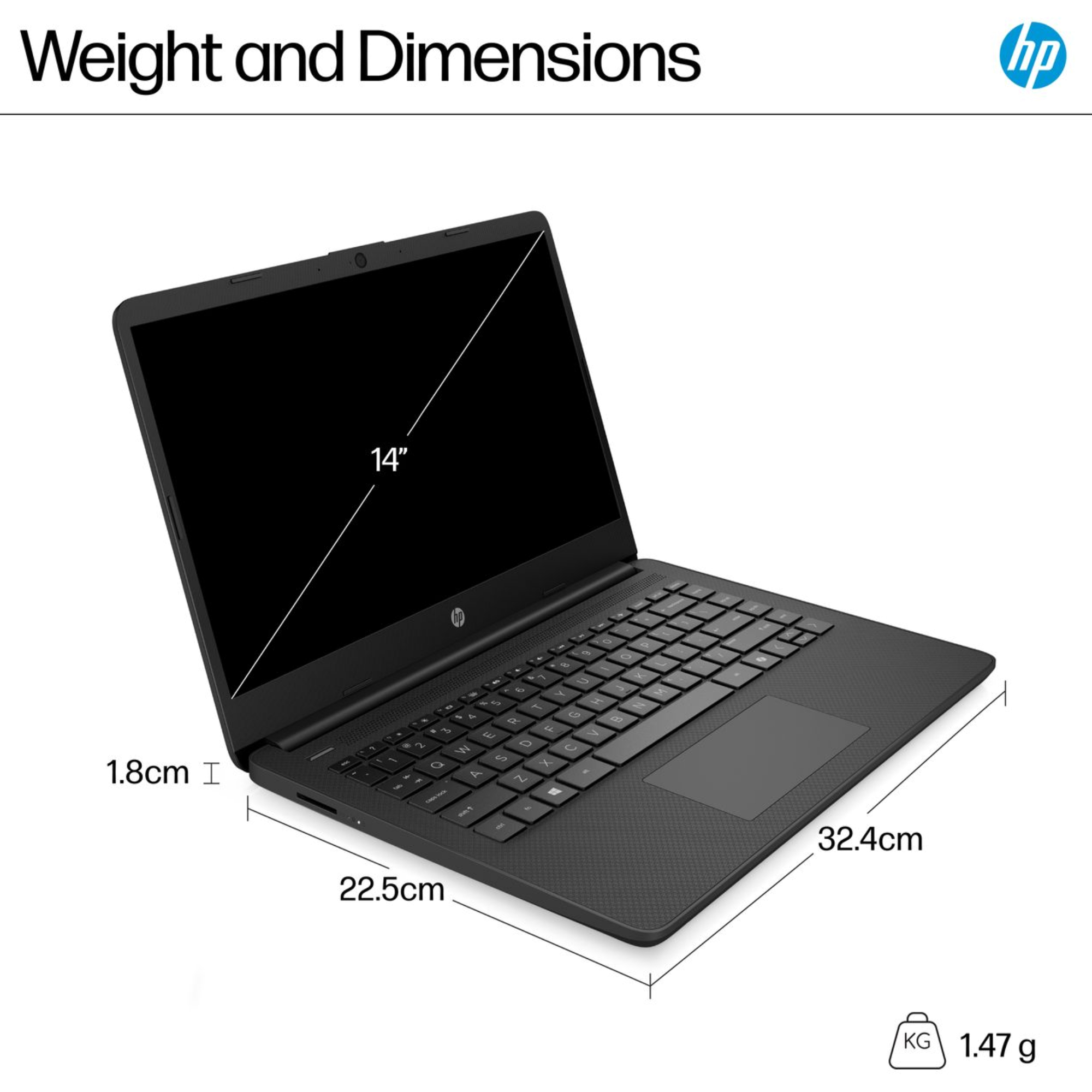 HP 14s - Intel Celeron N4500 - 4GB/64GB - Business Laptop