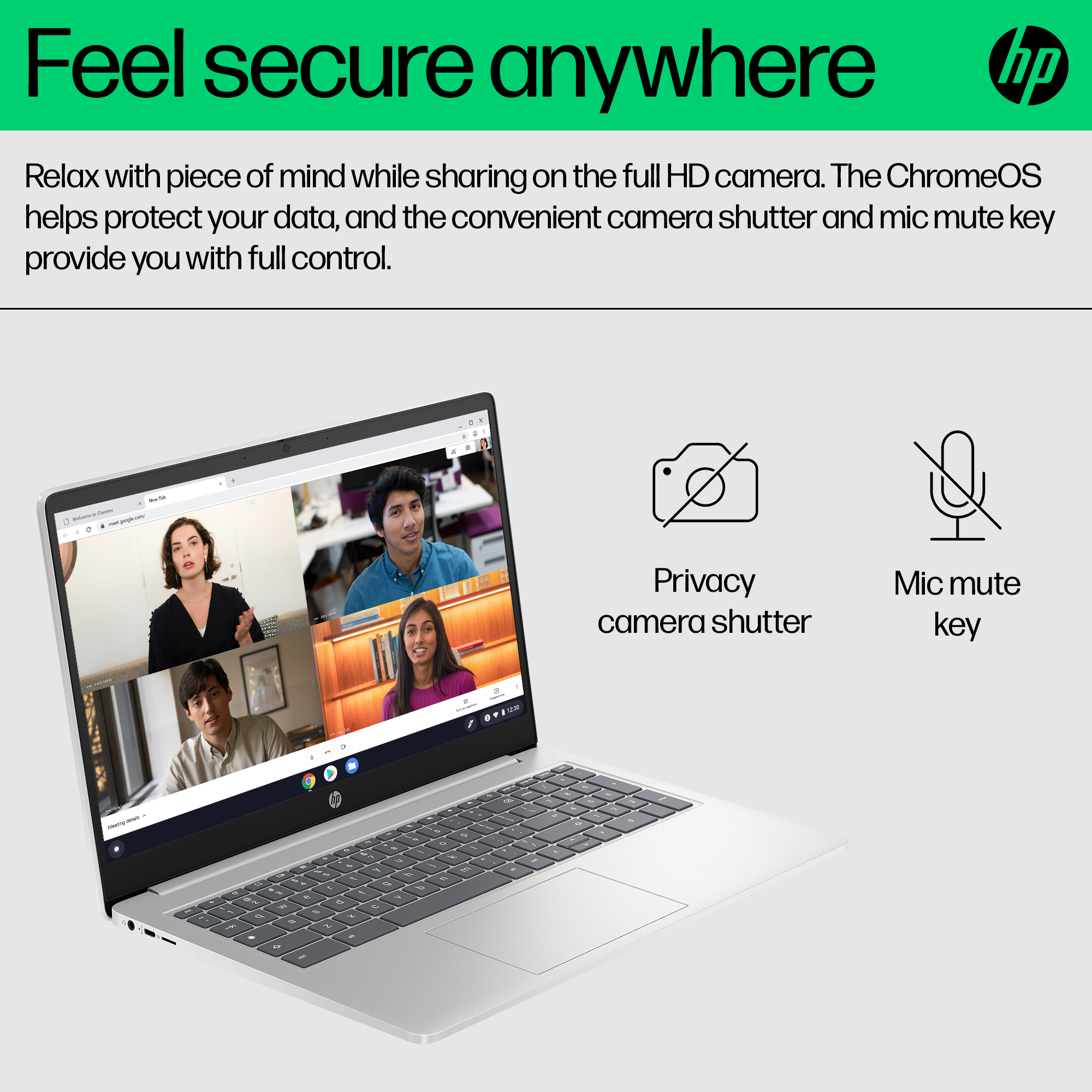 HP Chromebook 15a - Intel N100 - 4GB/128GB - Business Laptop