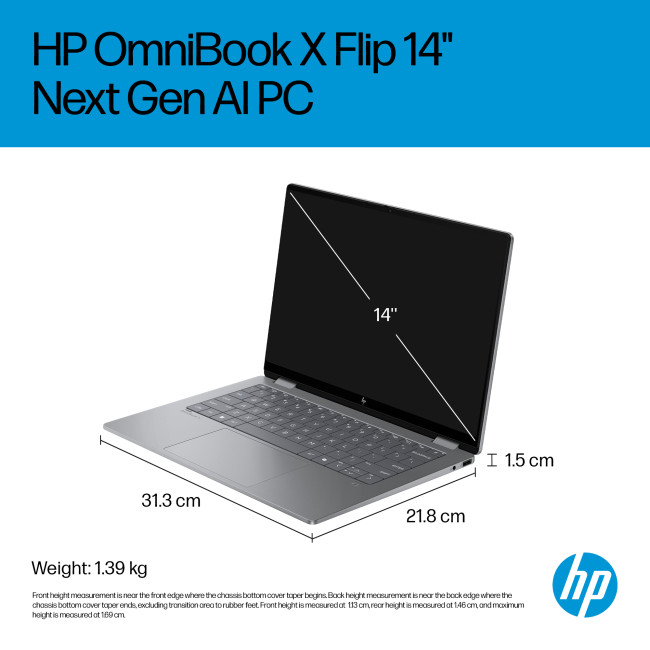 HP OmniBook X Flip 14-fk0002na Hybrid Copilot+ AMD Ryzen AI 7 350  16GB RAM 1TB SSD 14" Touchscreen 3K Windows 11 Home 2-in-1 Laptop