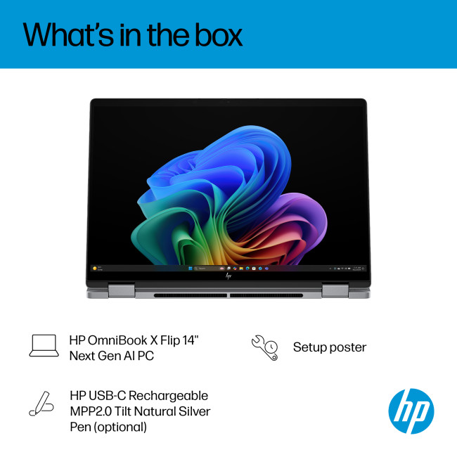 HP OmniBook X Flip 14-fk0002na Hybrid Copilot+ AMD Ryzen AI 7 350  16GB RAM 1TB SSD 14" Touchscreen 3K Windows 11 Home 2-in-1 Laptop
