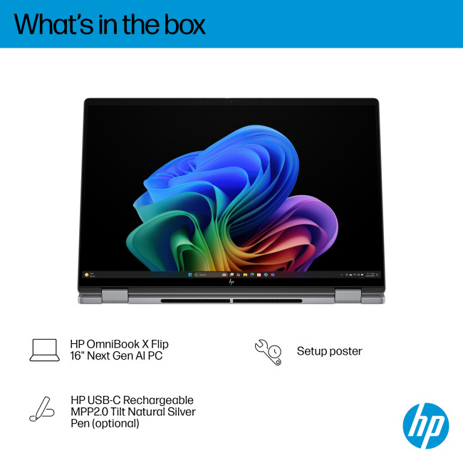 HP OmniBook X FlipNGAI 16-ar0009na Copilot+ AMD Ryzen AI 5 340 16GB RAM 1 TB SSD 16" WUXGA Touchscreen Windows 11 Home 2-in-1 Laptop