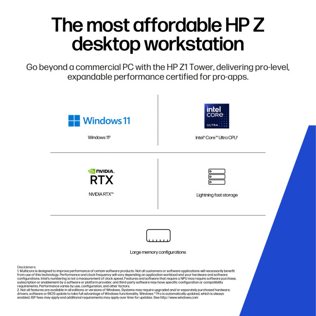 HP Z1 Tower G1i Intel&#174; Core Ultra 9 285 32GB RAM 1TB SSD RTX 5060 Ti Windows 11 Pro Tower PC