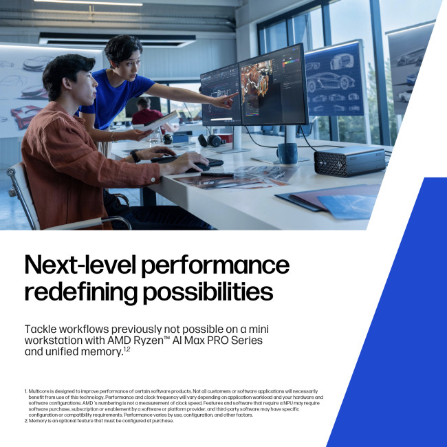 HP Z2 Mini G1a Copilot+ PC AMD Ryzen AI Max PRO 385 64GB RAM 1TB SSD Windows 11 Pro Mini PC