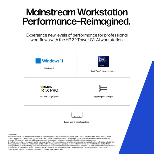 HP Z2 Tower G1i Intel&#174; Core Ultra 9 285K 64GB RAM 1TB SSD RTX 4000 Ada Windows 11 Pro Tower PC
