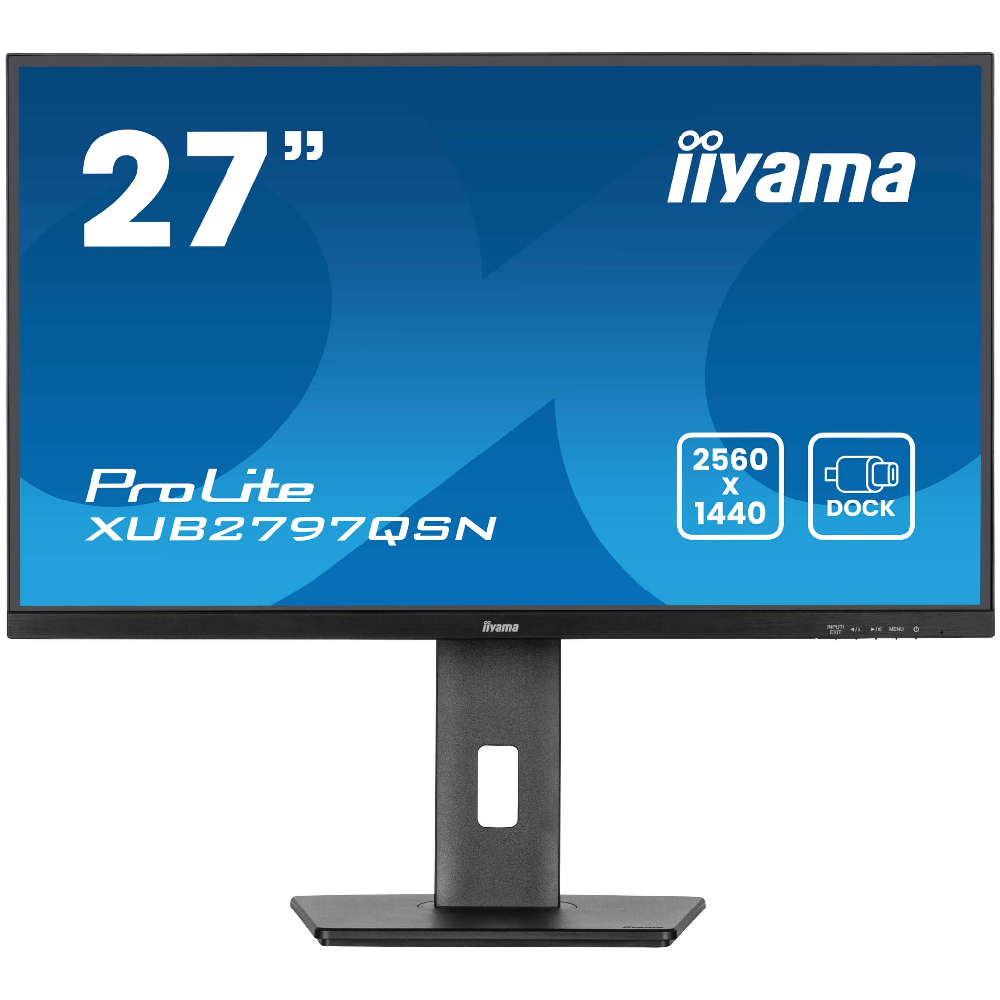 Refubished iiyama Prolite XUB2797QSN-B2 27" IPS Quad HD HDMI DisplayPort Height Adjustable Docking Monitor With Speakers