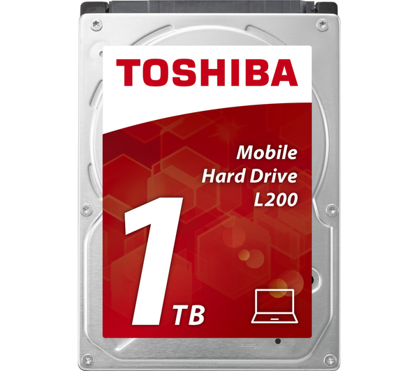 Toshiba L200 1TB Internal Hard Drive, SATA 3.0 Gbit/s, 2.5" Size, Speed 5400 RPM