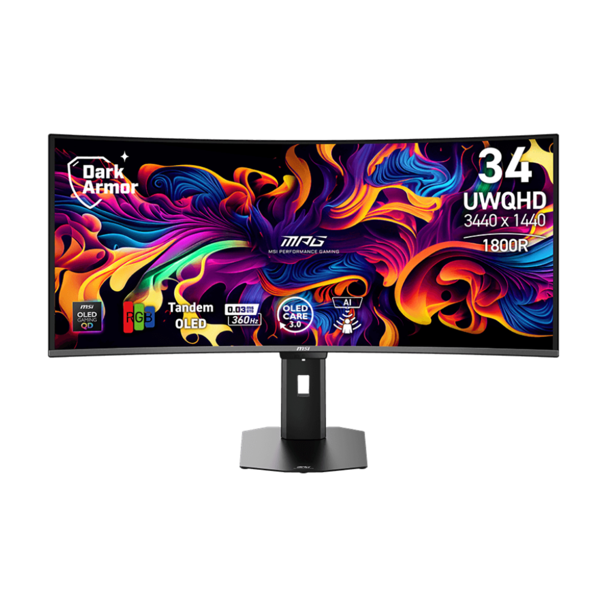 Refurbished MSI MPG 341CQR QD-OLED X36 34" Curved QD-OLED Ultrawide QHD 360Hz USB-C Gaming Monitor