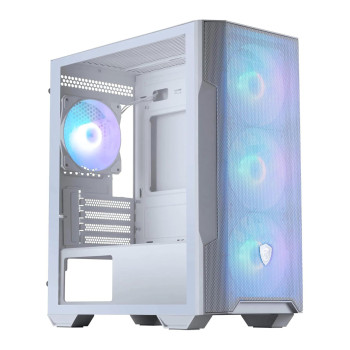 Refurbished MSI MAG FORGE M100R Tempered Glass MicroATX PC Case - White