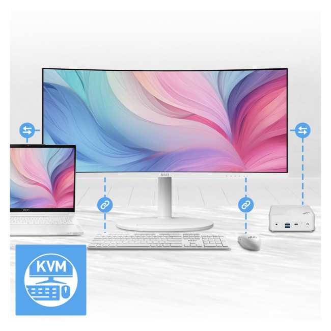 MSI Modern MD342CQPW 34" Curved Ultra-Wide QHD 120Hz 1ms USB-C Height Adjustable Monitor