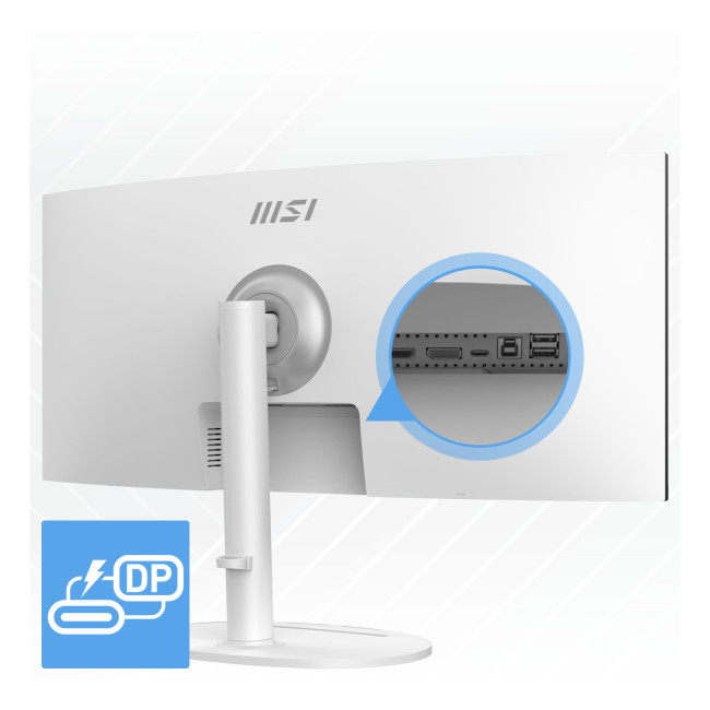 MSI Modern MD342CQPW 34" Curved Ultra-Wide QHD 120Hz 1ms USB-C Height Adjustable Monitor
