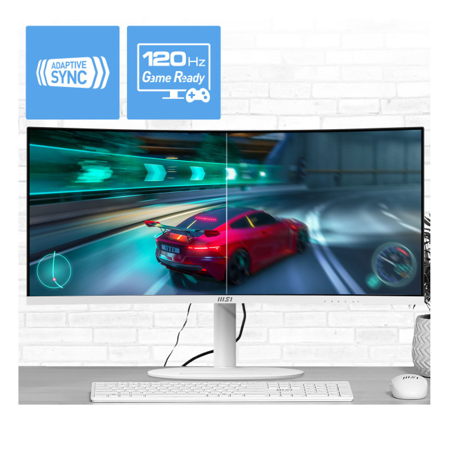 MSI Modern MD342CQPW 34" Curved Ultra-Wide QHD 120Hz 1ms USB-C Height Adjustable Monitor