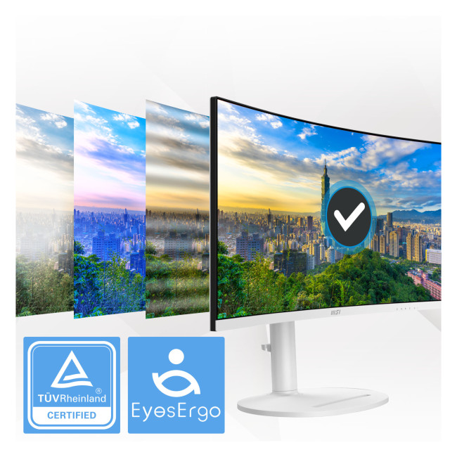 MSI Modern MD342CQPW 34" Curved Ultra-Wide QHD 120Hz 1ms USB-C Height Adjustable Monitor