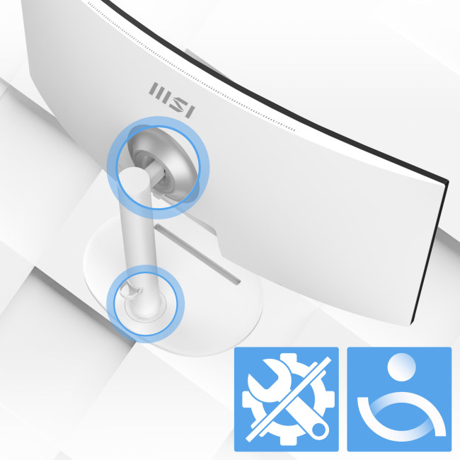 MSI Modern MD342CQPW 34" Curved Ultra-Wide QHD 120Hz 1ms USB-C Height Adjustable Monitor