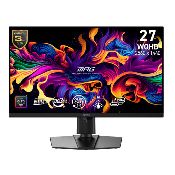MSI MPG 271QR QD-OLED X50 27" QD-OLED Quad HD 500Hz 0.03ms USB-C Height Adjustable Gaming Monitor