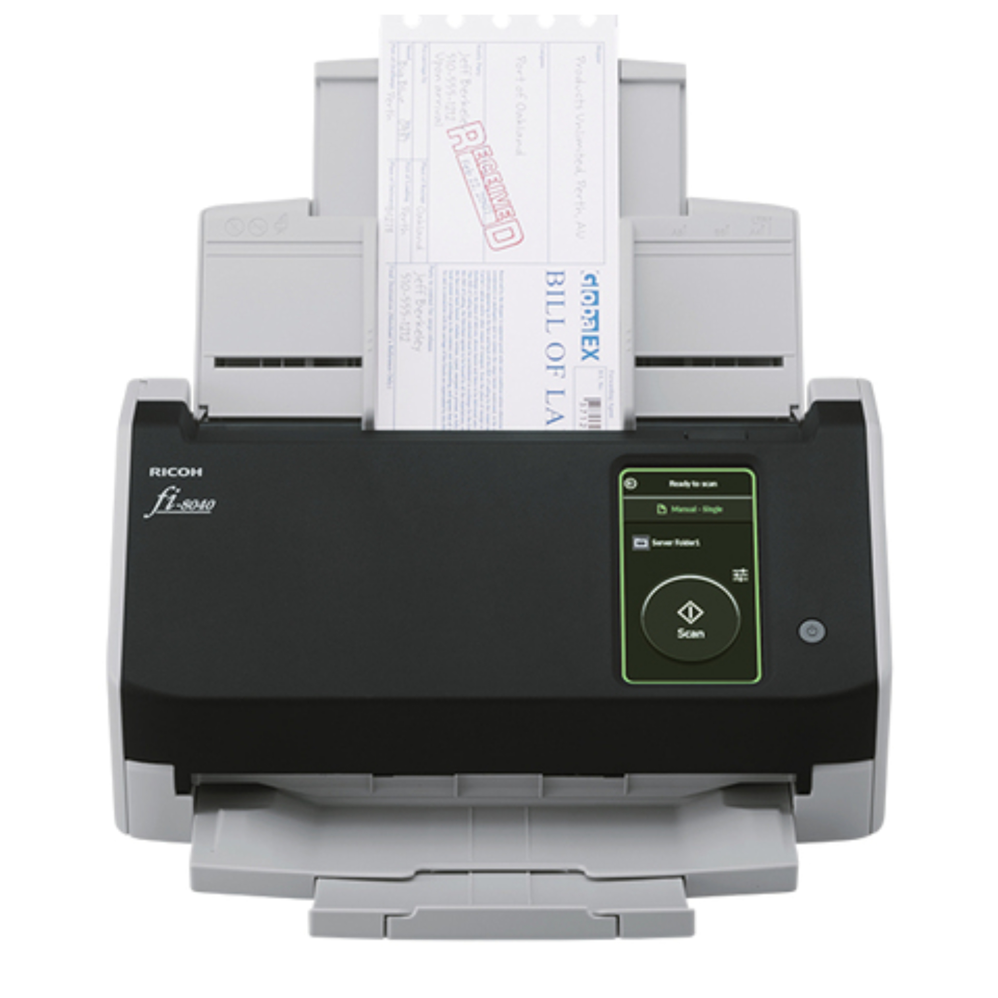 Ricoh fi-8040 4.3" TFT LCD Dual CIS 600dpi ADF and Manual Feed Scanner