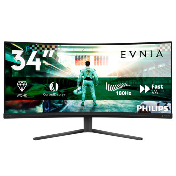 Philips Evnia 34M2C3500L 34" Wide Quad HD Fast VA 180Hz 0.5ms HDR10 UltraWide Curved Gaming Monitor