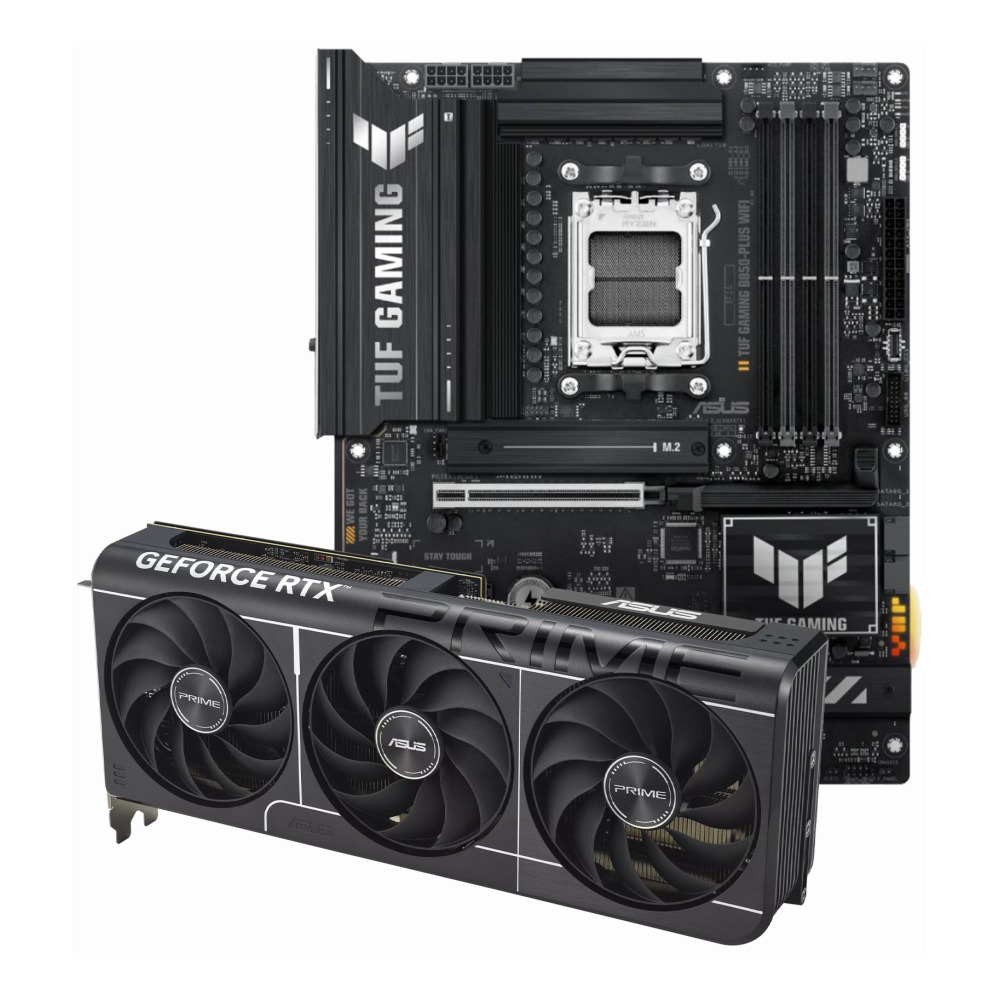 ASUS GeForce RTX 5070 Prime 12GB OC Graphics Card + TUF GAMING B850-PLUS WIFI Motherboard Bundle Pack