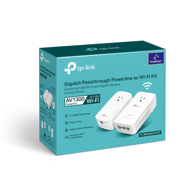 TP-LINK AV1300 Gigabit Passthrough Powerline Extender Network Adapter