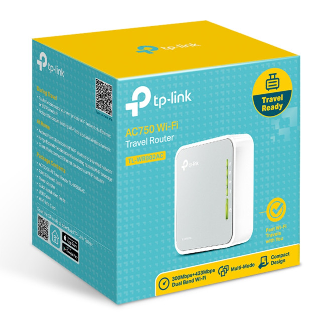TP-Link TL-WR902AC AC750 Wireless Dual-Band Wi-Fi 5 Travel Router