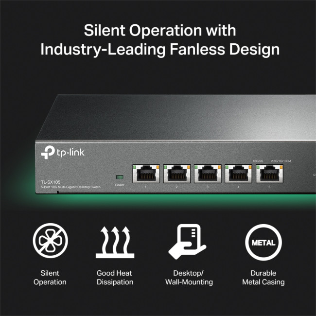 TP-Link TL-SX105 5-Port 10G Unmanaged Network Switch