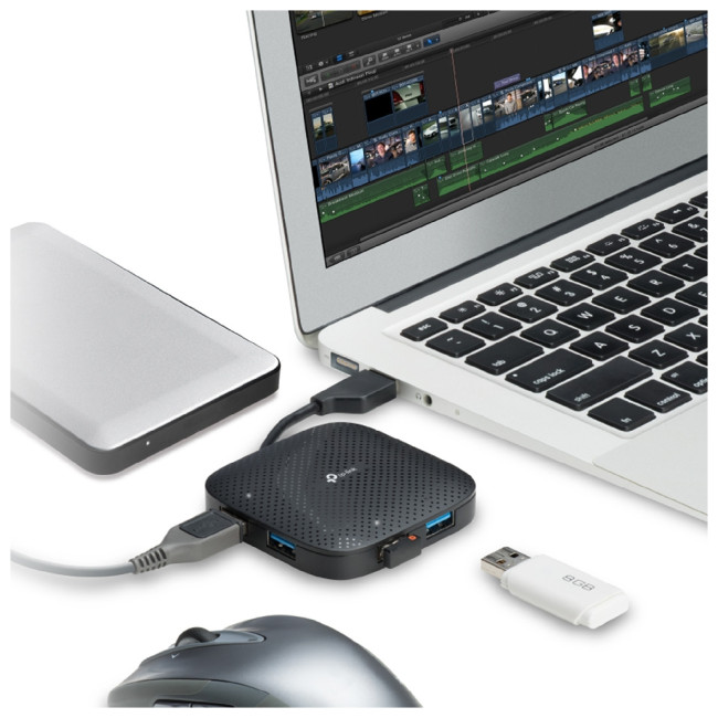 TP-Link UH400 USB 3.2 Gen 1 Type-A 5000 Mbit/s Interface Hub Black